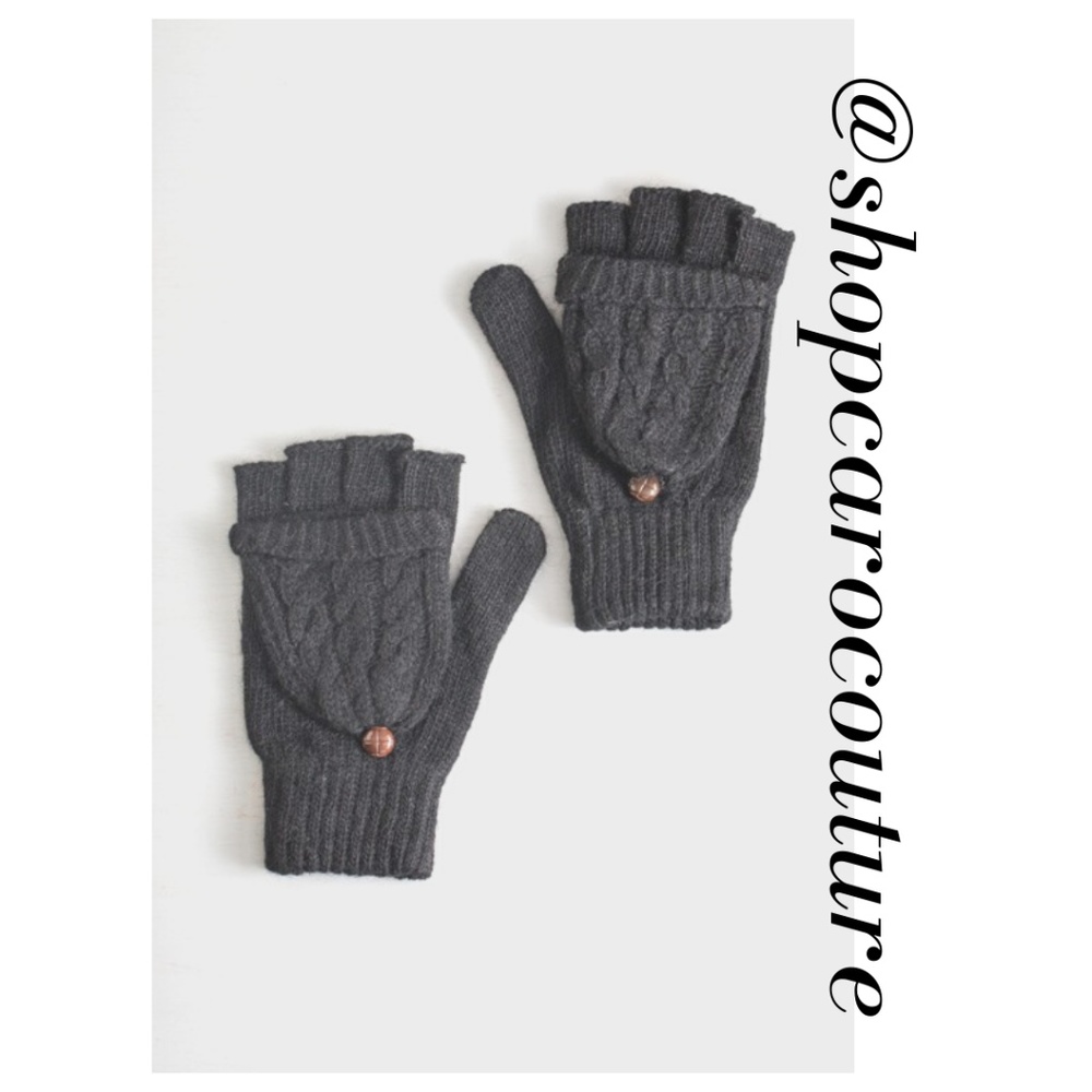 Fingerless Mitten Gloves (Black)
